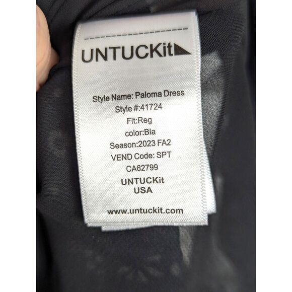 UNTUCKit Boho "Paloma" Pleated Peacock Floral Boho Cottage Tiered Dress Size 4 - Picture 6 of 7